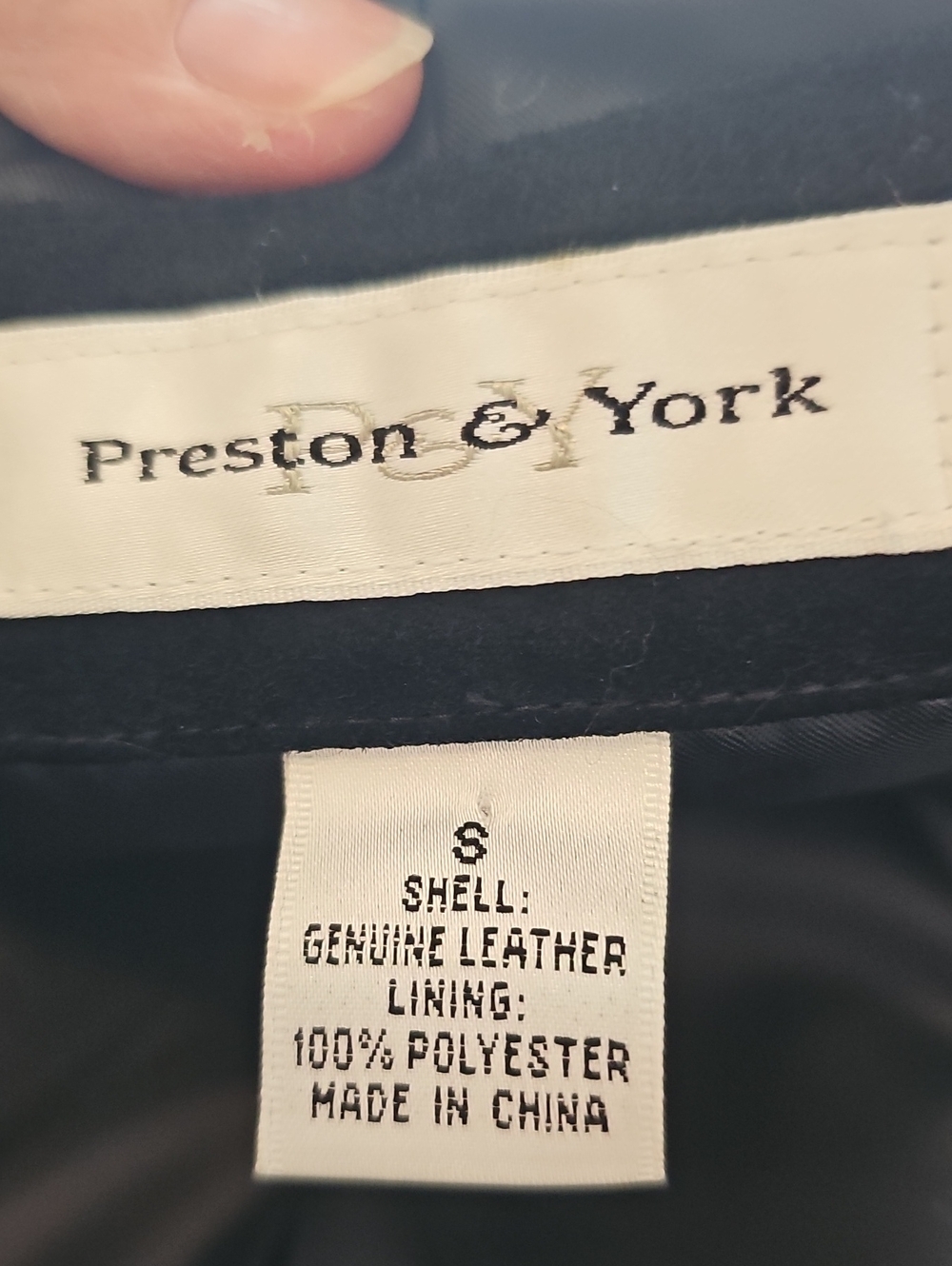 Preston & York Suede Croc Trim Jacket Womens Size S Black Zip Leather Moto Coat - Picture 6 of 6
